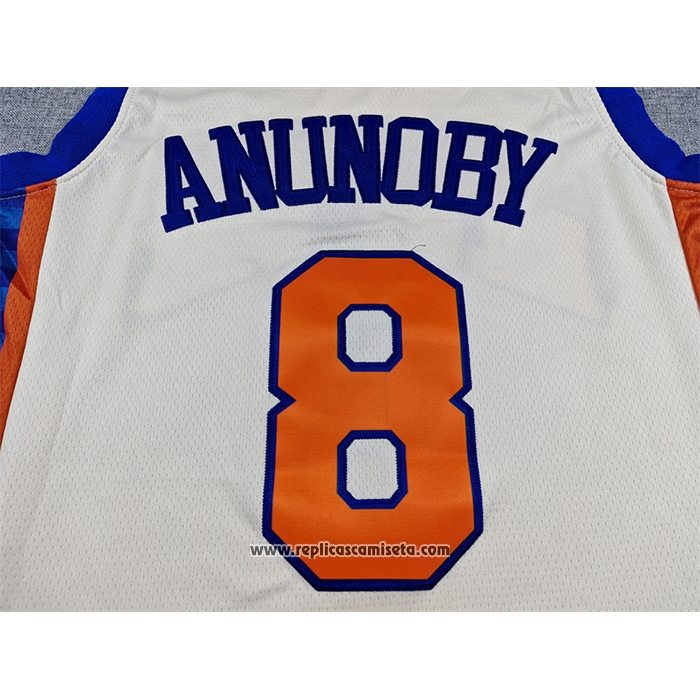 Camiseta New York Knicks Og Anunoby NO 8 Ciudad 2025-26 Crema